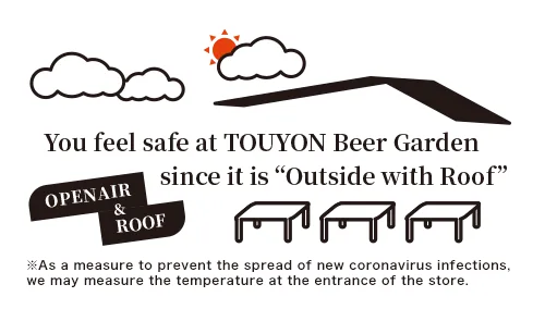 You feel safe at Touyon Beer Garden since it is “Outside with Roof